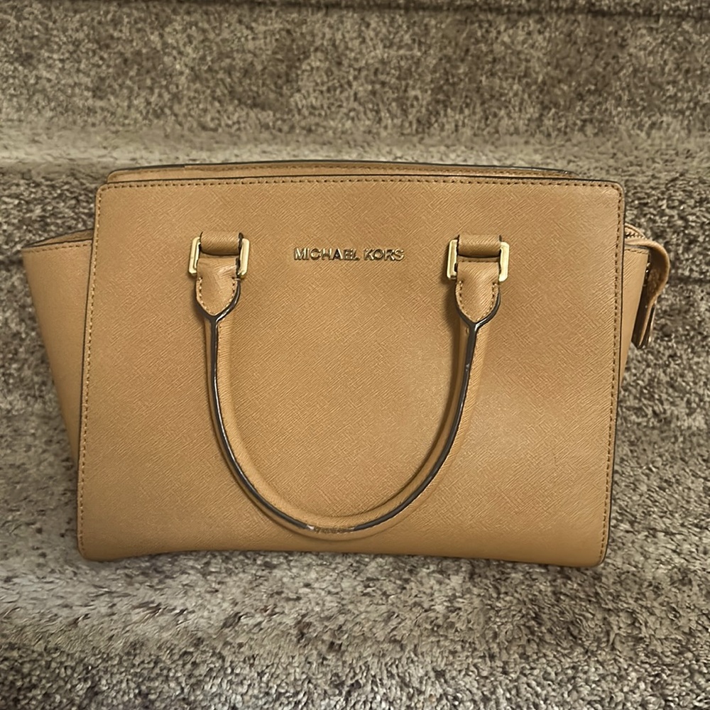 Michael Kors leather logo satchel